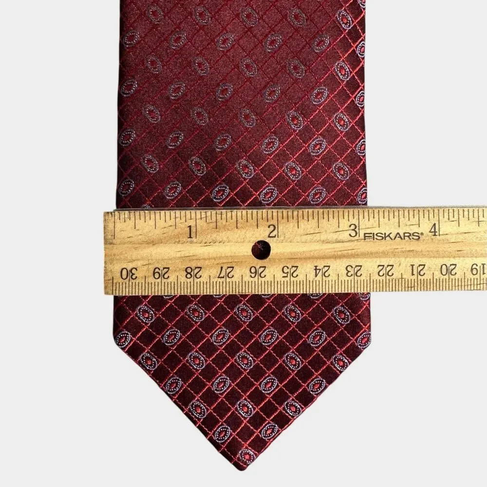 ROBERT TALBOTT Silk Tie Geometric/Polka dot 100% Silk Necktie Red/Blue NWOT